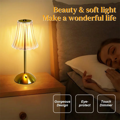 LED Touch Sensor Table Lamp - USB Rechargeable Desk Light