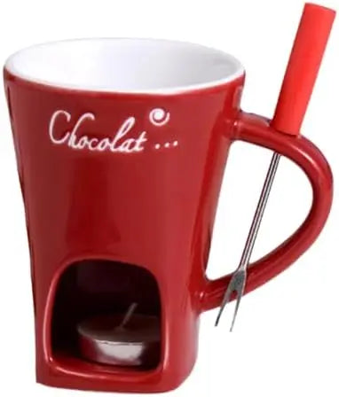 European Candle Cup Mug with Fork - 130ml Cheese & Chocolate Melting Cup