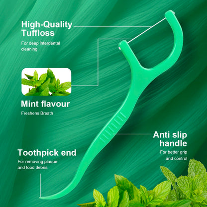 Mint Dental Floss Sticks - Portable Disposable Oral Care