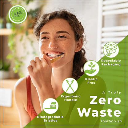 Eco Bamboo Toothbrush 100 Pack - Biodegradable Wooden Toothbrushes for Adults