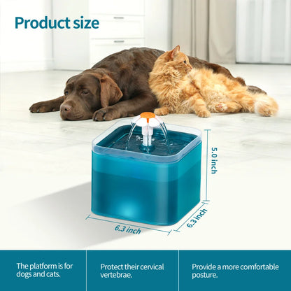 Cat Water Fountain - 2L LED Auto Filter USB Electric Pet Drinker