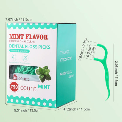 Mint Dental Floss Sticks - Portable Disposable Oral Care