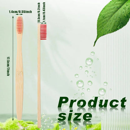 Eco Bamboo Toothbrush 100 Pack - Biodegradable Wooden Toothbrushes for Adults