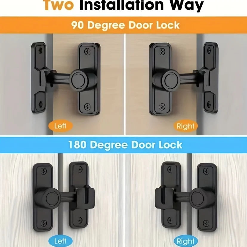 90° Heavy Duty Barn Door Lock - Premium Right Angle Latch for Sliding Doors