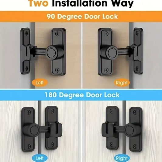 90° Heavy Duty Barn Door Lock - Premium Right Angle Latch for Sliding Doors