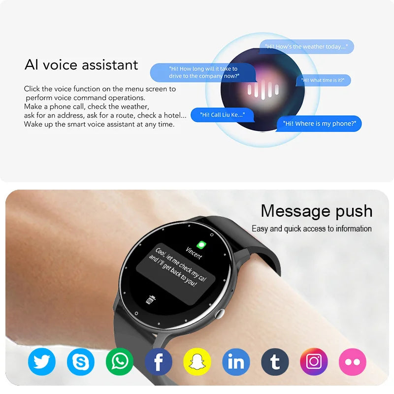 LIGE Smart Watch - Bluetooth Call, Fitness Tracker & IP67 Waterproof