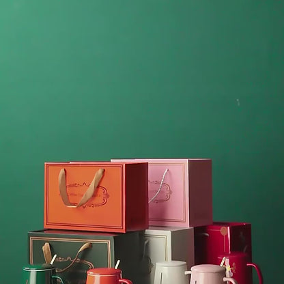 Creative Coffee Mug with Smart Heating Pad - 400ml Ceramic Gift Set