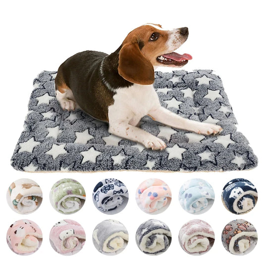 Ultra-Soft Flannel Pet Bed - Cozy Winter Sleeping Mat for Dogs & Cats