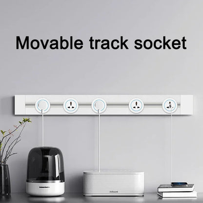 Universal Track Socket with USB - Works with FR/EU/US/UK Plugs | Modern Kitchen Wall Outlet