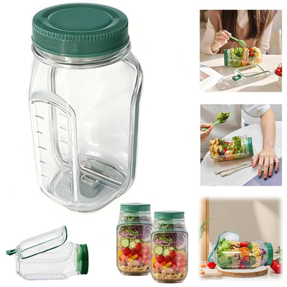 Premium Leakproof Salad Container - Side-Opening Portable Lunch Box