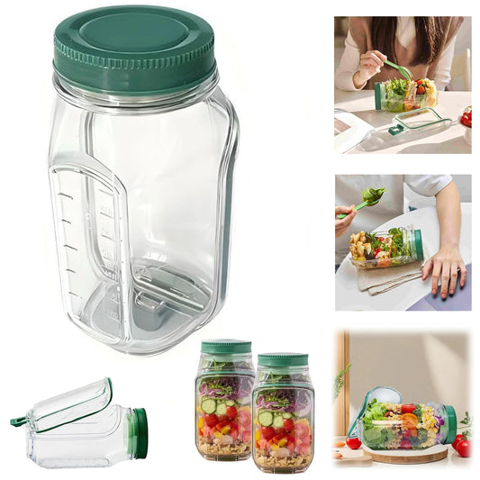 Premium Leakproof Salad Container - Side-Opening Portable Lunch Box