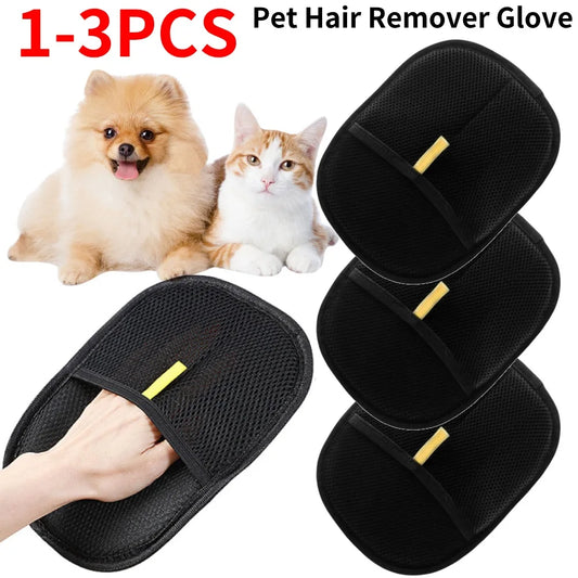 Pet Grooming Glove - Gentle Deshedding Hair Remover for Dogs & Cats