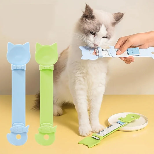 Cat Strip Feeder Spoon - Long Handle Lickable Wet Food Dispenser